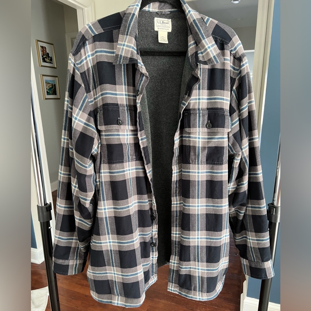 L.L. Bean Men’s Sherpa-Lined Scotch Plaid Shirt